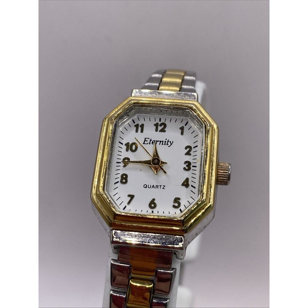 Eternity Womens Silver Gold Wuartz Fashion Watch Works New Battery